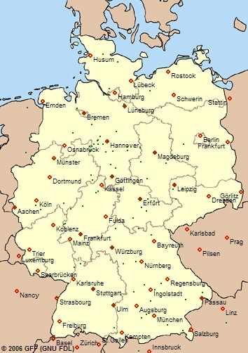 Orte, an denen Personen vorkommen